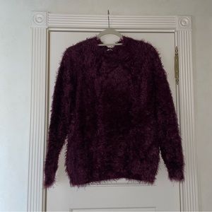 Fuzzy Eyelash Maroon Sweater (Tobi)